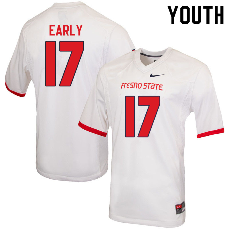 Youth #17 Jalan Early Fresno State Bulldogs College Football Jerseys Sale-White